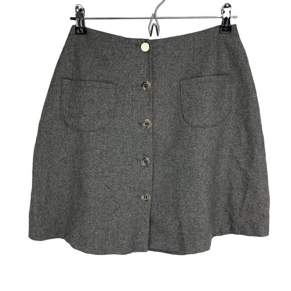 EQUIPEMENT MILITAIRE Academia Pockets Button Up Grey Contemporary Mini Skirt 34 - Picture 1 of 6